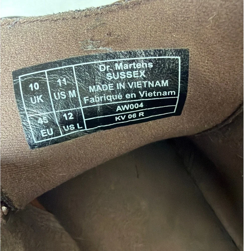 Dr. Martens Sussex Mens Brown Leather Chukka Boots Slip Resistant AW004 Size 11